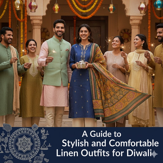 A Guide to Stylish and Comfortable Linen Outfits for Diwali - SABR INDIA