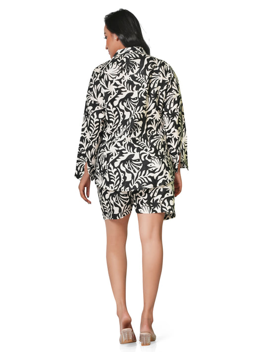 Tropical Noir Linen Co-ord Set Sabr India