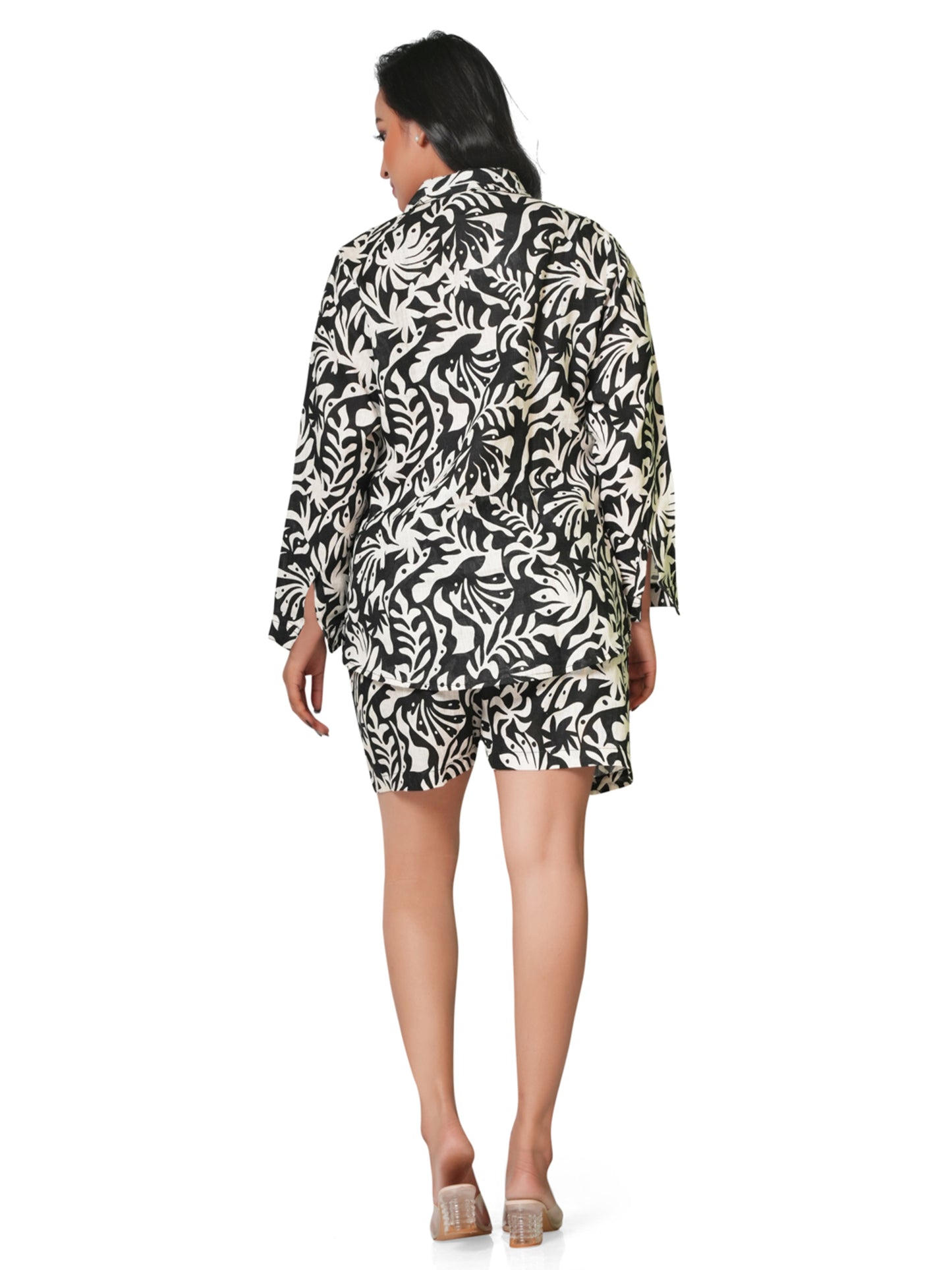 Tropical Noir Linen Co-ord Set