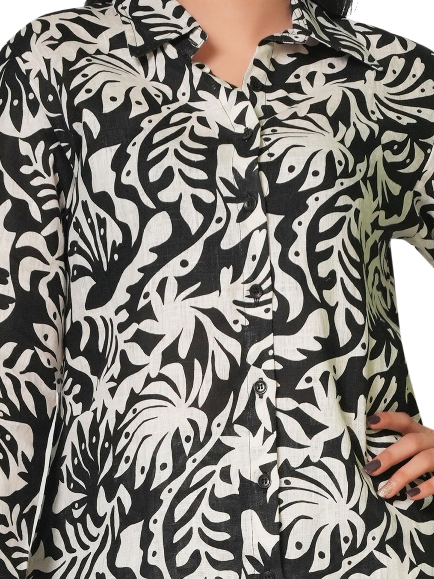 Tropical Noir Linen Co-ord Set