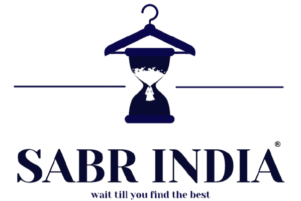 Logo of SABR India with a silhouette of a person on a hanger against a white background.